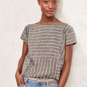 Garnet Hill Linen Cropped Boxy Too